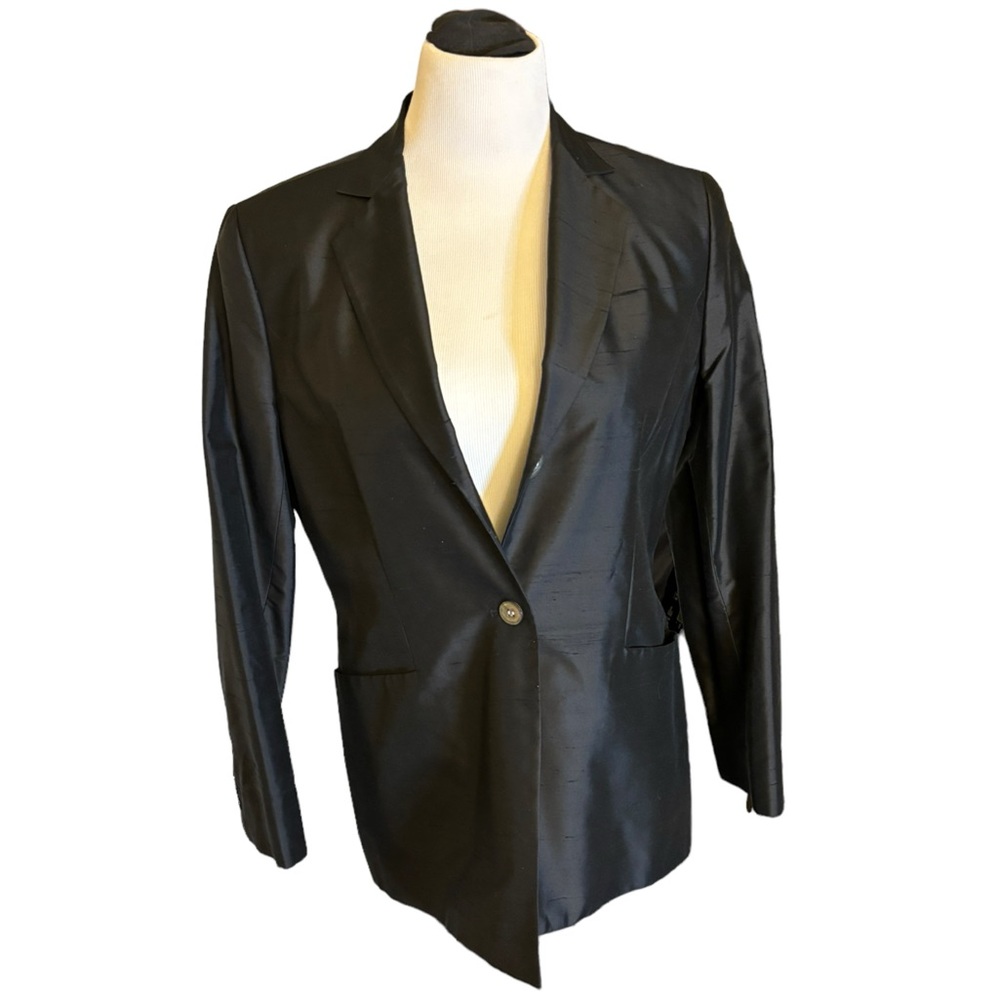 Rena Rowan Silk Black Blazer‎ Size 10P